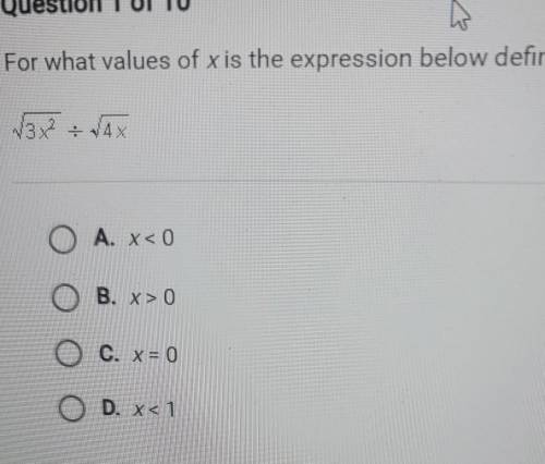 For what values of x is the expression below defined?​