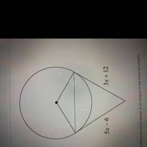 Find the value of x. Assume that lines which appear to be tangent to the circle are tangent.

A)5