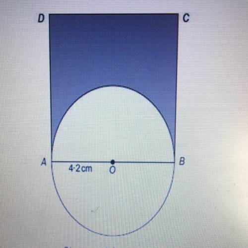 AB is the diameter of a circle, centre 0, with radius OA = 4.2 cm.

ABCD is a square.
Calculate th