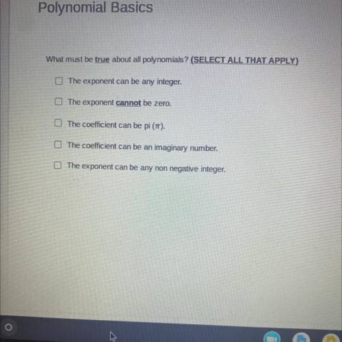 What must be true about all polynomials?