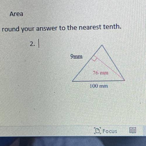 What's the area of the triangle with 9mm 76mm 100mm￼