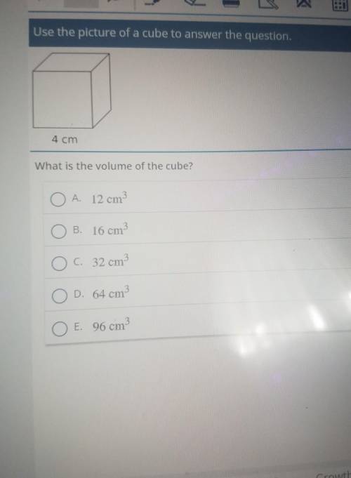 What is the volume of the cube I'm confused (look at the picture to see) ​