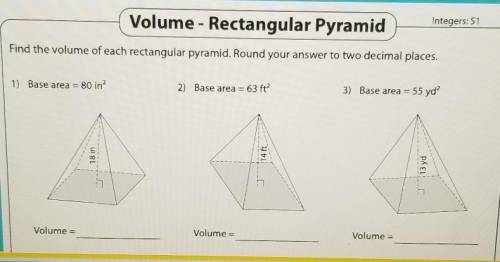 Volume - Rectangular Pyramid : ​