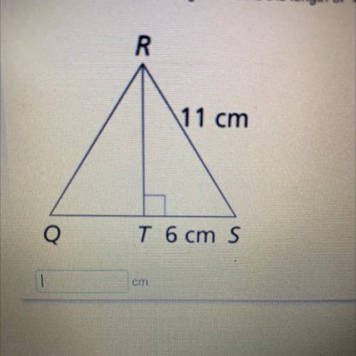 AQRS is an isosceles triangle. What is the length of RT ? Round to the nearest hundredth. Enter you
