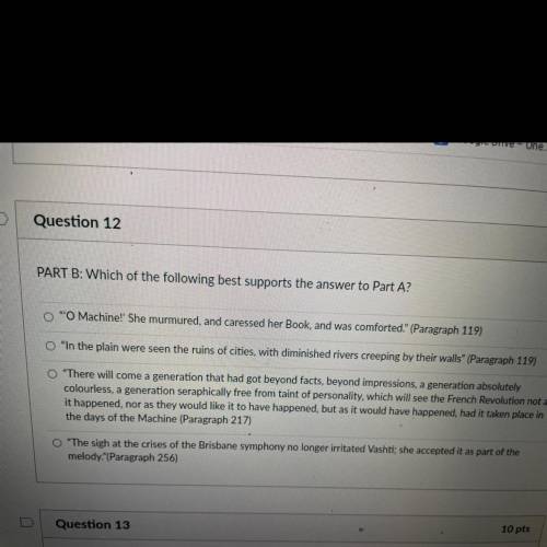 PART B: Which of the following best supports the answer to Part A?