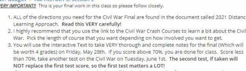 Has anyone done the Civil War Finals for the end of the year?