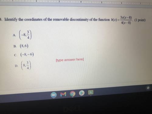 Identify coordinate or the removable discontinuity of the function