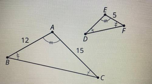 What scale factor is required to reduce triangle ABC to create triangle EFD?