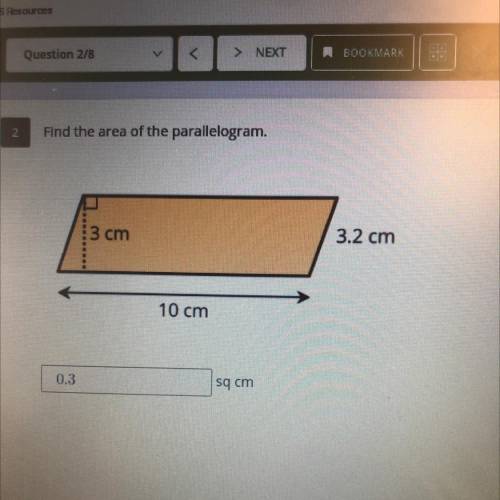 Find the area of the parallelogram