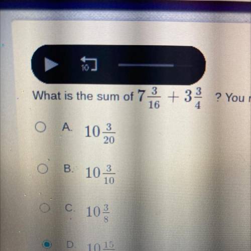 What is the sum of 7 3/16 + 3 3/4