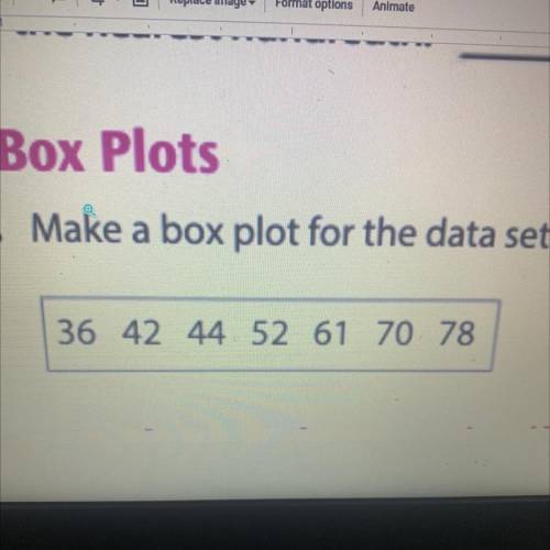 Make a box plot for the data set
36 42 44 52 61 7078