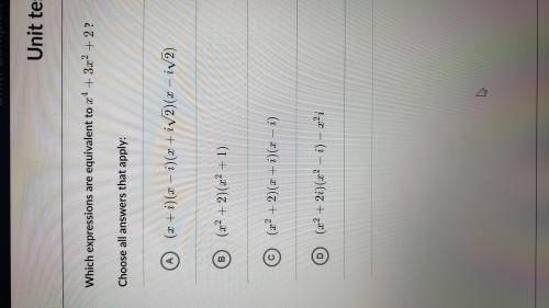 Which expressions are equivalent to x^4+3x^2+2