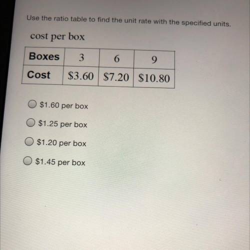 The cost per box!! please help (will mark first answer as brainliest!)