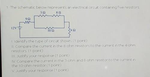 The schematic below represents an electrical circuit containing Five resistors.

Identify the type