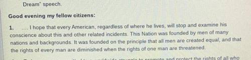 I WILL GIVE BRAINLIEST

After reading the first paragraph of JFK's Civil Rights Address, what di