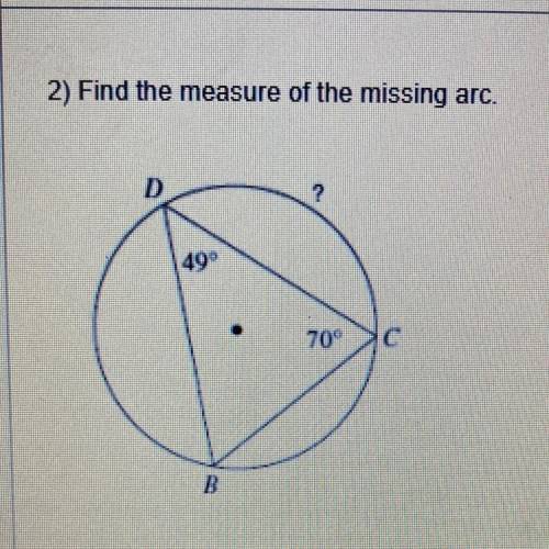 Find the measure of the missing arc 
mDC=?