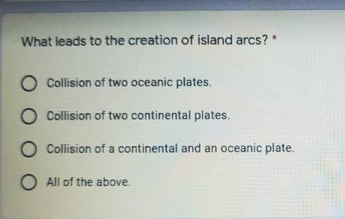 What leads to the creation of island arcs?​