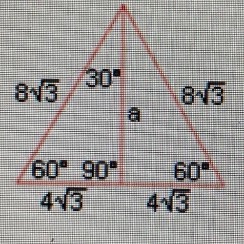 What is the length of the altitude of the equilateral triangle below?

30°
873
873
60° 90°
413
60