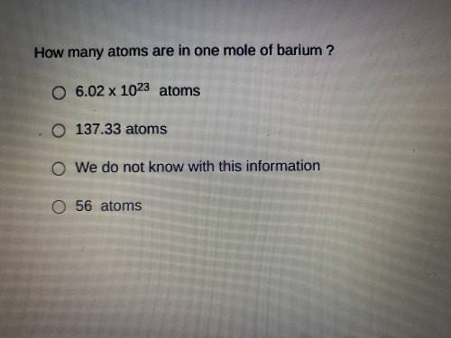How many atoms are in one mole of Barium?
