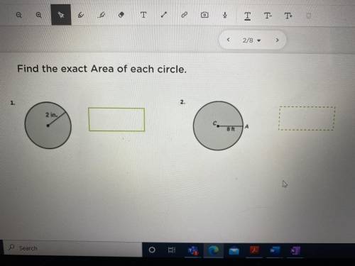 Find the exact area of each circle.