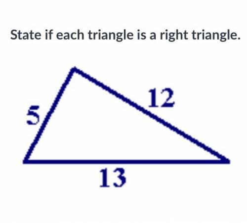 If each triangle is the right Triangle yes or no?