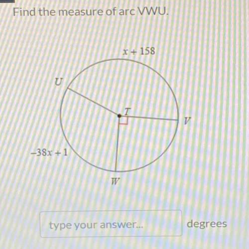 Find the measure of arc VWU.