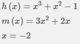 Given the function h(x)=x3+x2-1 and the slope function m(x)=3x2+2x, write the equation of the tangen