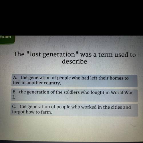 The “lost generation” was a term used to describe?