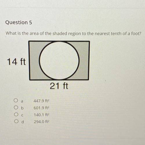 What is the shaded region to the nearest tenth of a food?