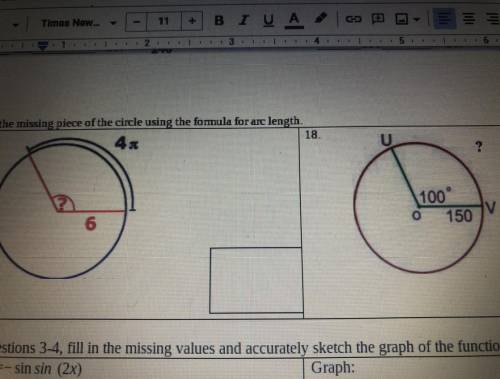 Trigonometry 
Find the missing piece of the circle using the formula for arc length.