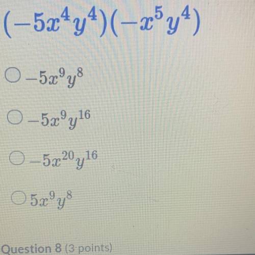 Choose the correct answer for the problem