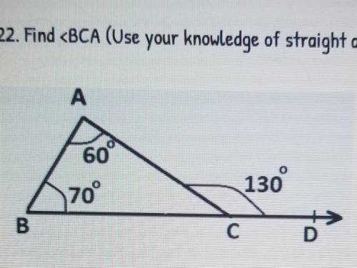 Find the angle of BCA ( Use your knowledge of strange angles)​