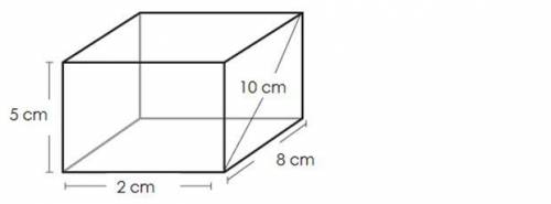 What is the volume of the figure?

A. 5 × 2 × 8 × 10
B. 5 × 2 × 8
C. 2 × 10 × 8
D. 10 × 5 × 8