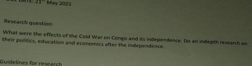 What were the effects of the Cold War on Congo and its independence. Do an indepth research on thei