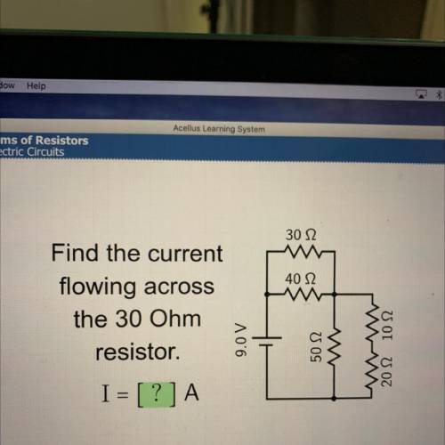 Find the current

flowing across
the 30 Ohm
resistor.
ЛО'6
?
50 12
2012 10 12
I = [ ? ] A