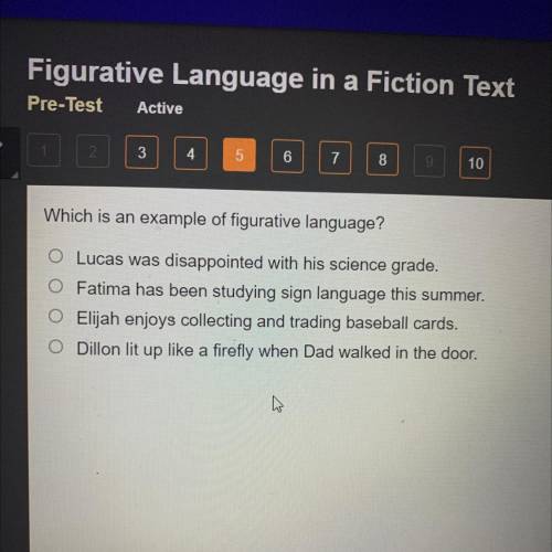 Which is an example of figurative language