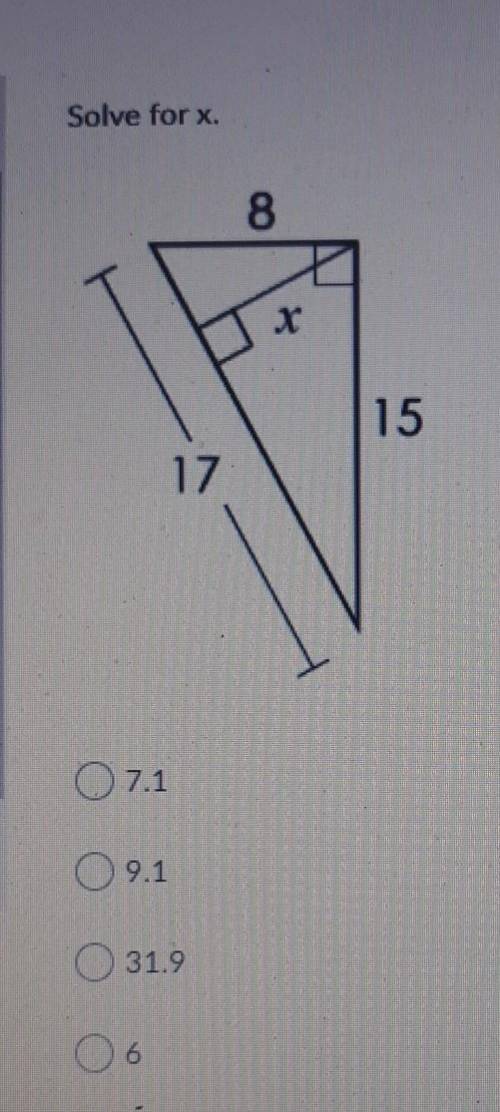 Find the value of x. ANSWER IS NOT 31.9. NO LINKS OR SPAMS. THANKS FOR THE HELP​