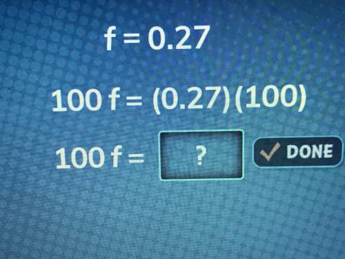 At this point in the equation, what does 100f equal?
