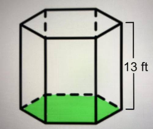 Find the volume of the figure below if the shaded (green) area is 130 square feet. What steps did y