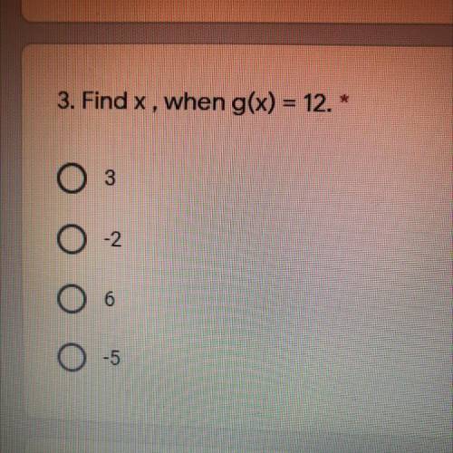 Find x, when g(x) = 12