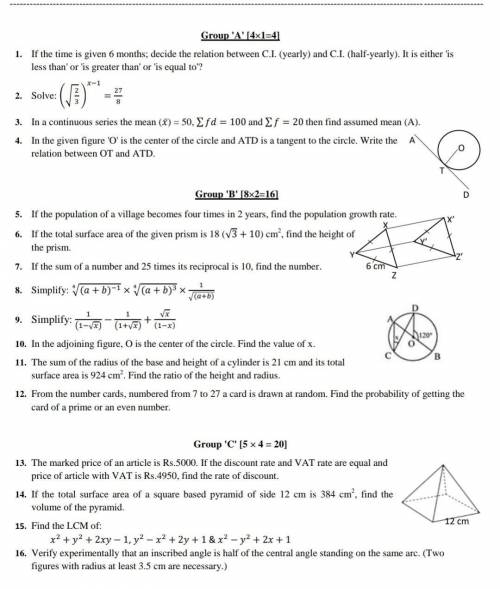 Maths test ... help needed...help.me​