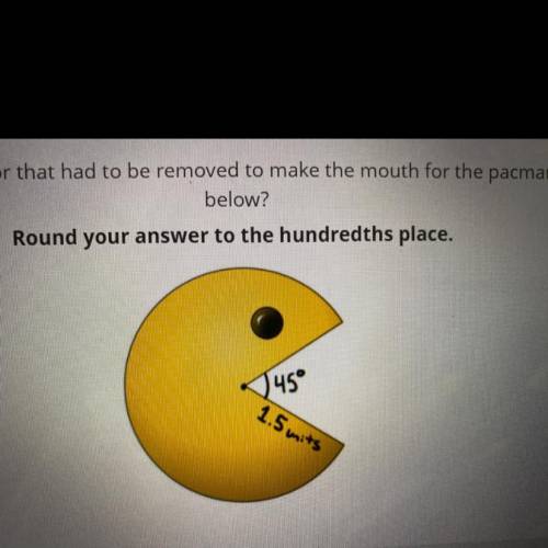 What is the area of the sector that had to be removed to make the mouth for the pacman character sh