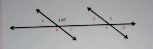 3. What is the measure of angle F? A 120° D G B A. 60 degrees. B. 90 degrees. C. 120 degrees. D. 18