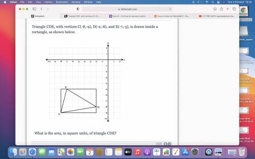 We're working on Area of a Triangles on Coordinate Grids what's the area of this triangle here? The