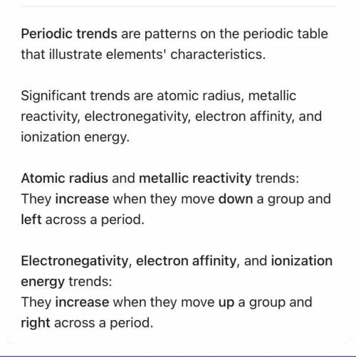 Hey can you help me with these questions

1. What occurs across a period of the periodic table?
A n