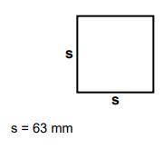 What is the area for the square below?

a. 252 squared mm
b. 3939 squared mm
c. 3969 squared mm
d.