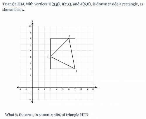 What is the area of Triangle HIJ? Please don't ask for brainiest and not have a proper answer. I wi