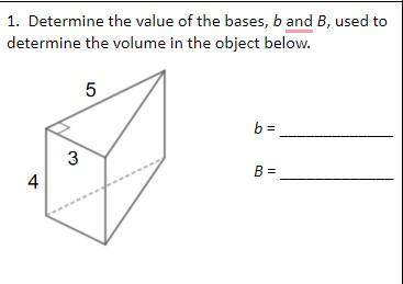 Please Answer these ASAP Find the area.

1. Determine the value of the bases, b and B, used to det