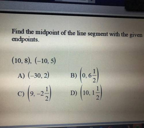 Find the midpoint of the line segment with the given endpoints