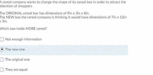 a cereal company wants to change the shape of its cereal box in order to attract the attention of s